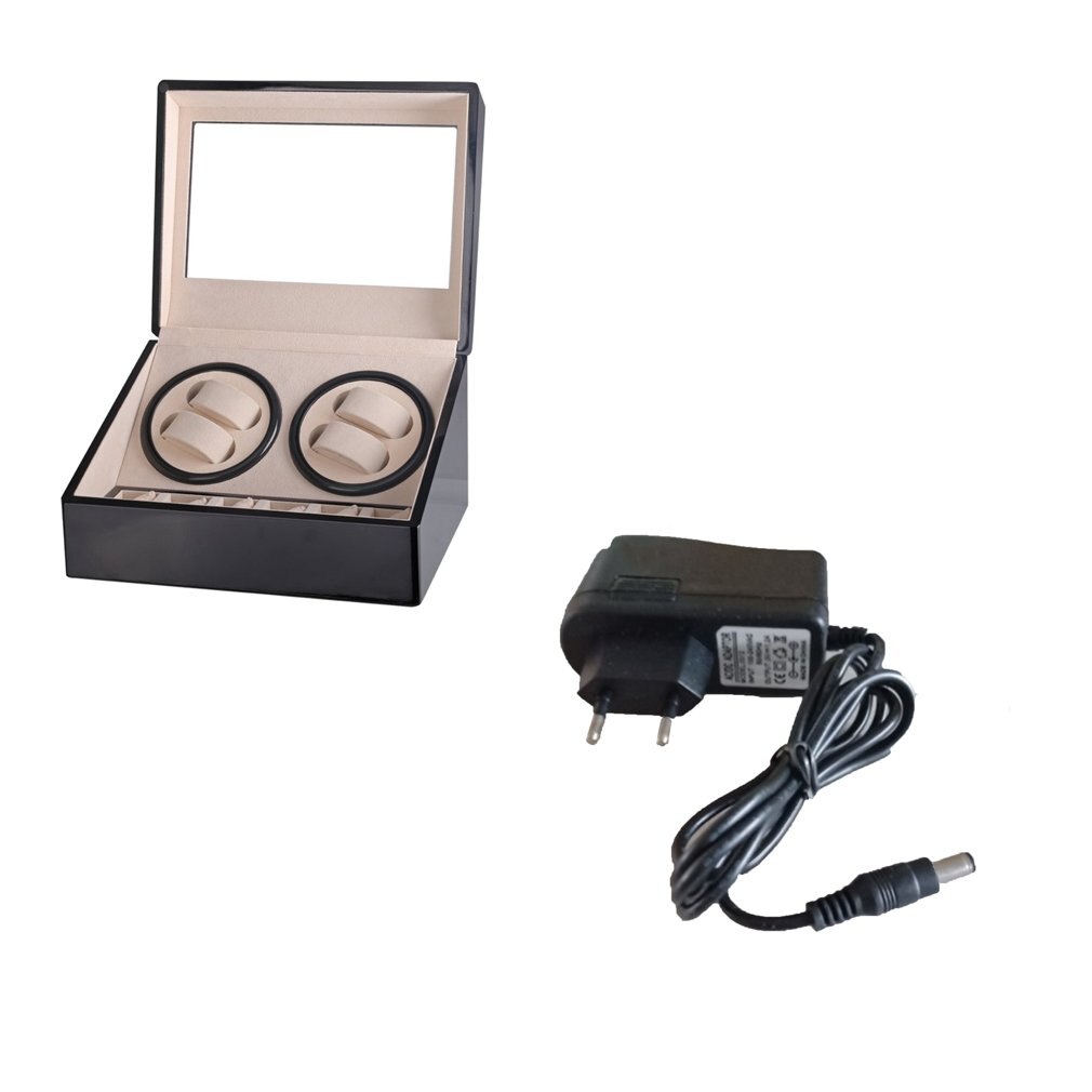 Auto Houten Horloge Winder Horloge Opbergdoos Winder Case Transparant Cover Horloge Box Enkele/Dubbele Hoofd Motor Ons/eu/Au Plug: WT2614402 EU PLUG
