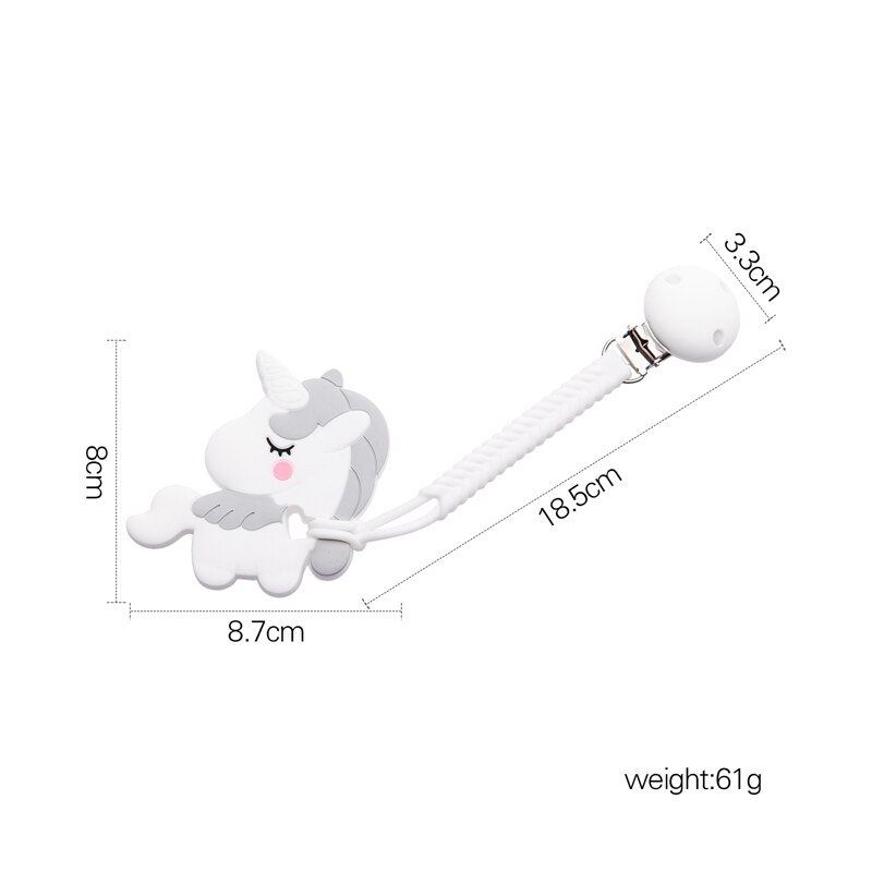 1Pcs Baby Fopspeen Clips Siliconen Bijtring Bunny Siliconen Fopspeen Kettingen Baby Bijtring Tandjes Ketting Baby Fopspeen Clip Keten: unicorn