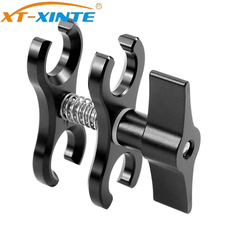 XT-XINTE Diving Luce Braccio Adattatore di Clip Farfalla Clip di 1inch Testa A Sfera Morsetto Supporto per GoPro 7 6 5 SLR Fotocamera con 2/3 Fori Aperti