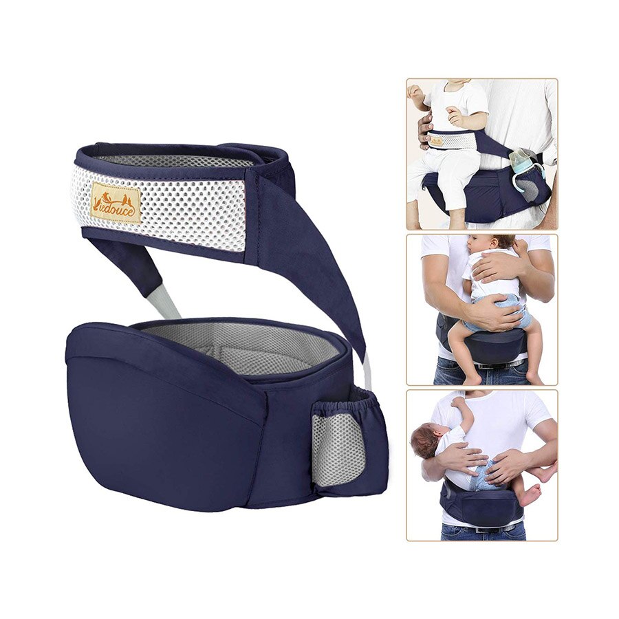 Viedouce-porte-bébé ergonomique face avant pour bébé, siège hanche, tabouret taille, poupée de bébé, porte-plaques pour nourrissons: dark blue