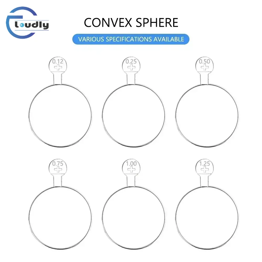 Lente de prueba de esfera de cilindro óptico de , diámetro 38mm ± 0,12 ~ ± 3,50D, lente de repuesto con borde de Metal JSQ