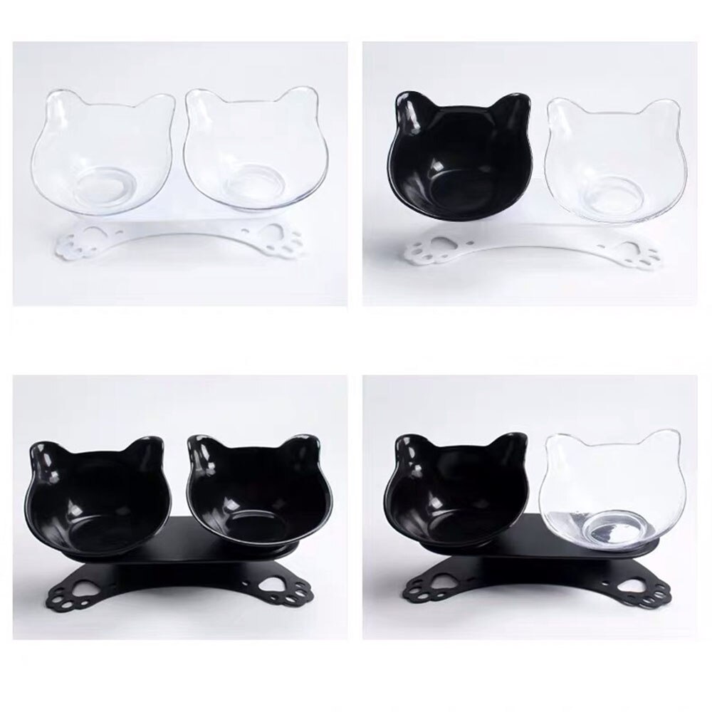 Bols durables Double pour chats | Bols pour animaux de compagnie surélevée, avec support surélevé, fournitures d'alimentation et d'arrosage pour chats, fournitures pour chiens
