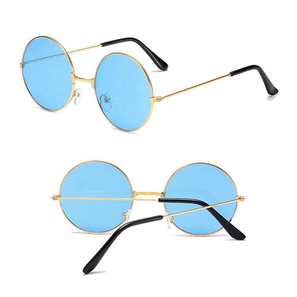 Gafas de sol redondas estilo Hippie para hombre y mujer, lentes de sol circulares de Metal, estilo Retro, a la , para Disco, 2022