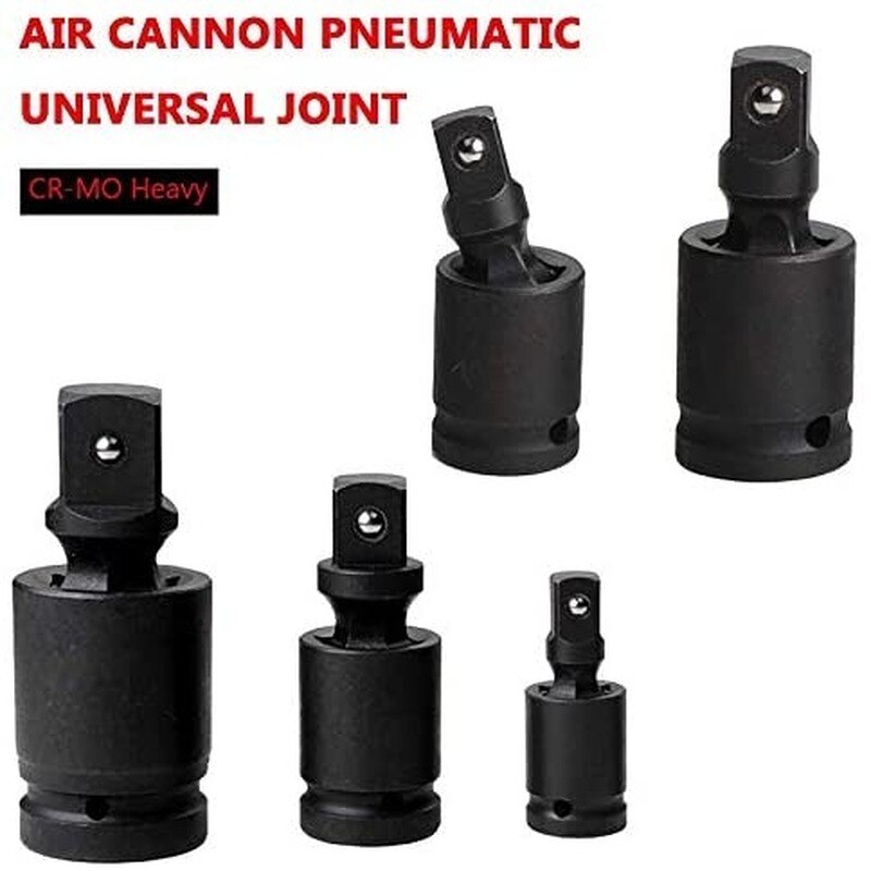 Drive Rotate 360° Universal Joint Swivel Adapter Air Impact Wobble Socket Piece Impact Adapter and Reducer Set Hand Tool 3/8 1/4