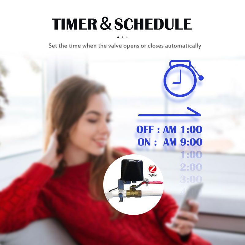 Tuya Smart Water Valve Wifi Automatic Pipe Gas Ball Valve Electric Manual Control Switch Tap Work With Alexa Google Smart Life