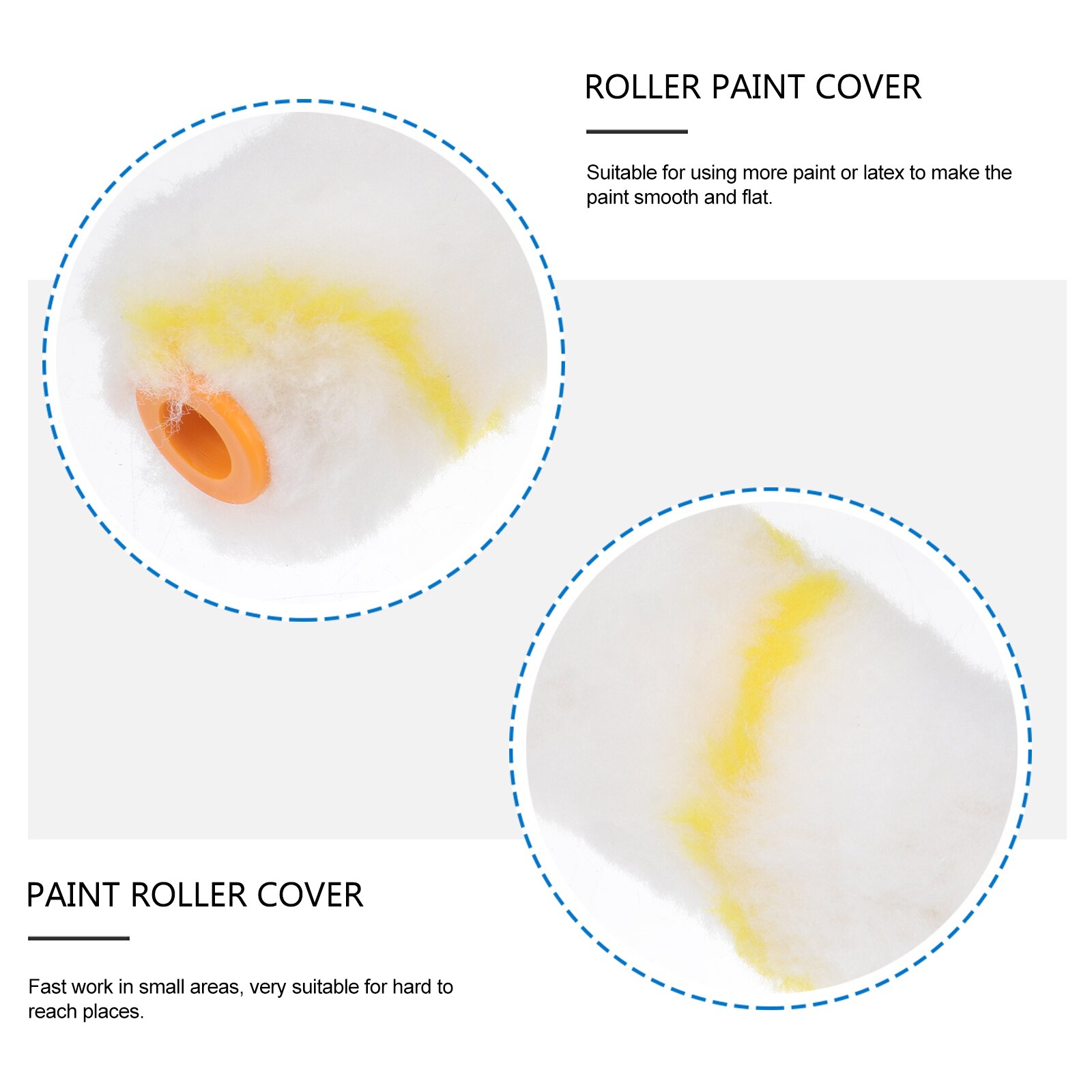 20PCS Paint Roller Cover Mini Rollers Cover Polyester Roller Sleeve Decorators Brush Smooth Tools Handle