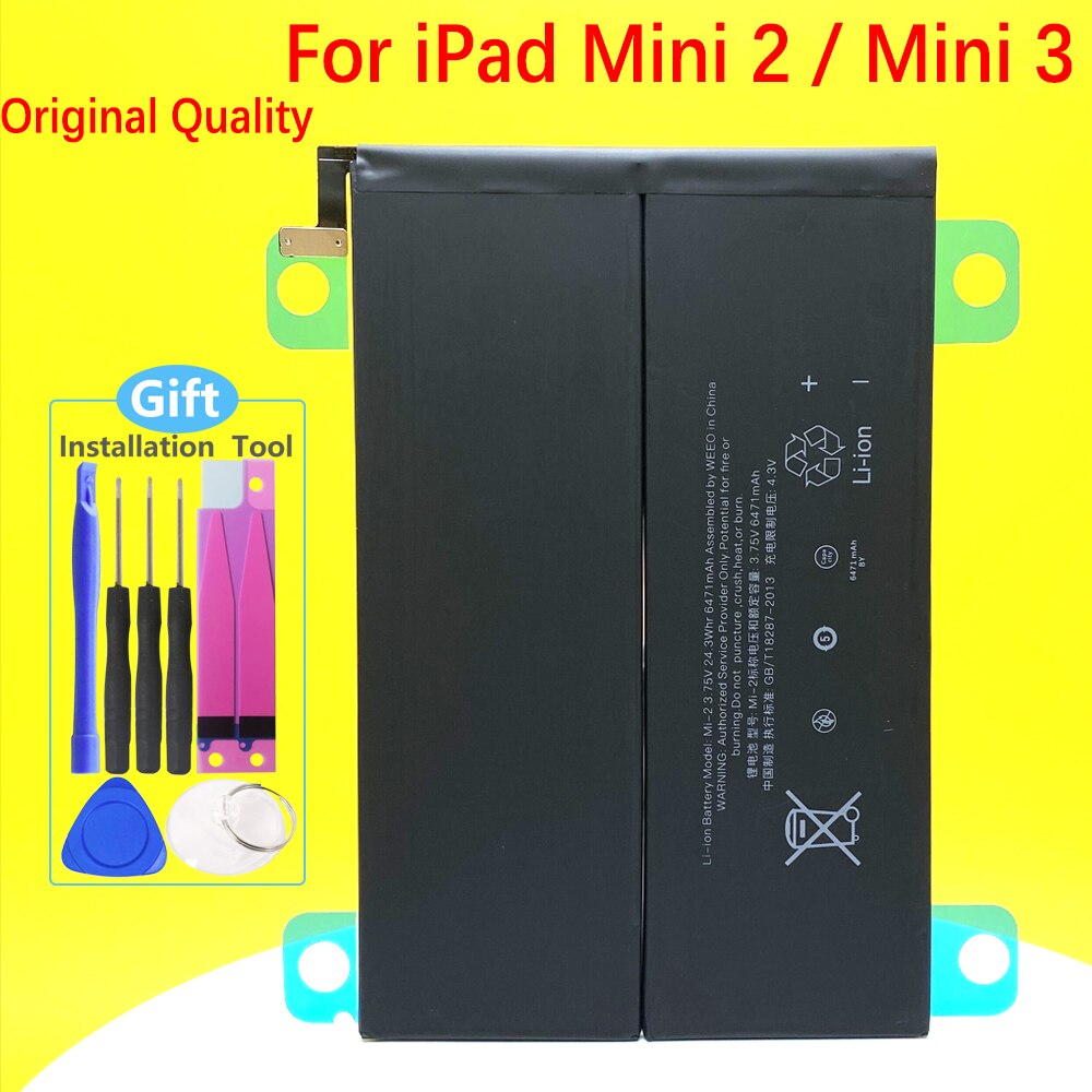Originele Voor Ipad Mini 2 / Mini 3 A1512 A1489 A1490 A1491 A1599 Tablet Batterij