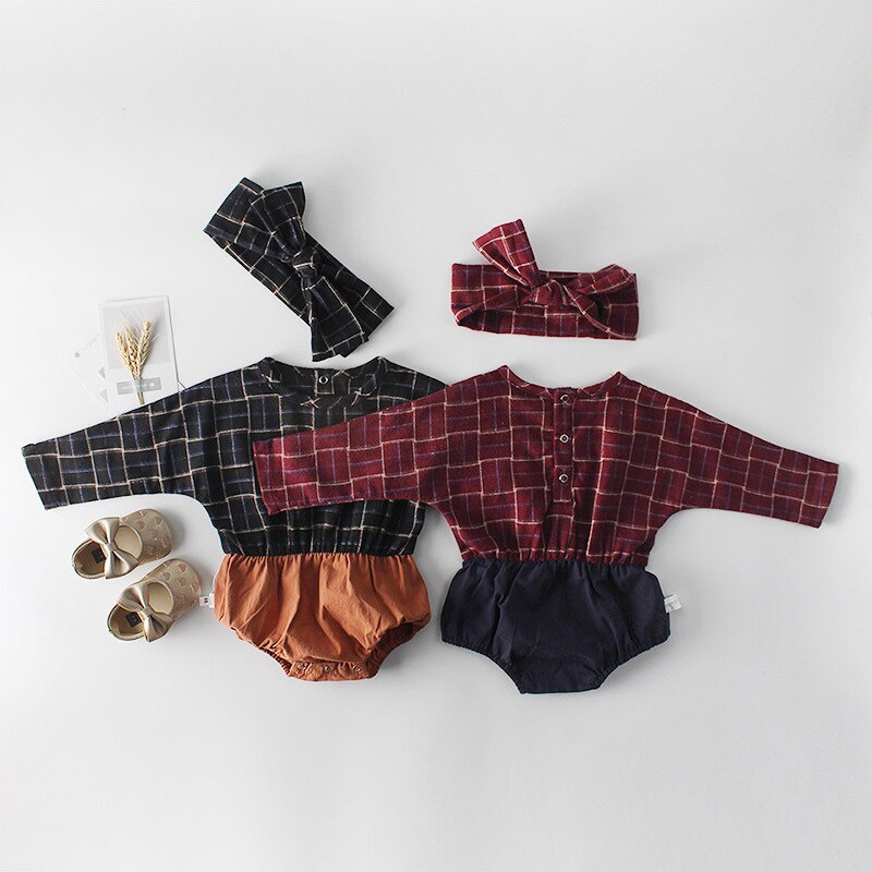 MILANCEL Frühling Neue Baby Kleidung Plaid Karosserie für Jungen Baumwolle Baby Mädchen Kleidung Langarm Baby Karosserie 0-2 jahre