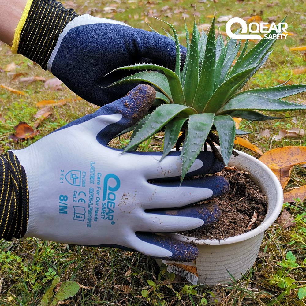 Qear tuinhandschoen van latex, volledig gecoat, waterdicht en bestand tegen rozenstruiken