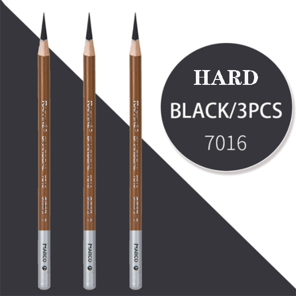 Lápiz de arte negro suave/mediano/duro de carbón blanco de alto brillo, bolígrafo especial para examen de dibujo HB pintado a mano para estudiantes, 3 uds.