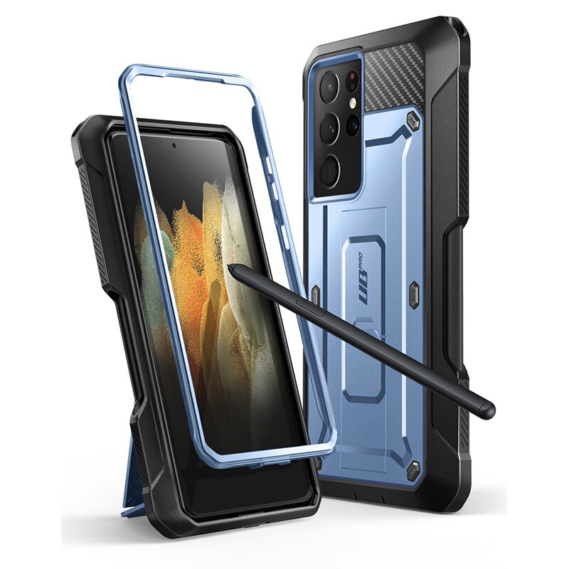 Supcase Voor Samsung Galaxy S21 Ultra Case 5G Release) ub Pro Full-Body Dual Layer Robuuste Holster Kickstand Met S Pen Slot: Tilt