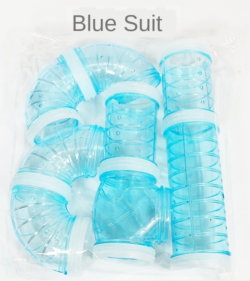 8 Stks/set Diy Hamster Tunnel Speelgoed Huisdier Sport Training Pijplijn Transparant Runway Speelgoed Huisdier Hamster Game Tool Wf: blue