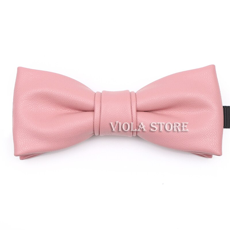 Cool PU Leather Bowtie Solid Classic Beige Pink Vintage Brown Red Green Blue Men Women Nightclub Party Butterfly Accessory: 10