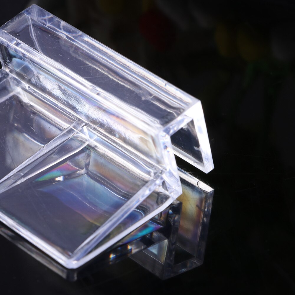 4Pcs 6mm Acrylic Aquarium Clips Clear Glass Cover Boards Bracket Shelves Support Holders