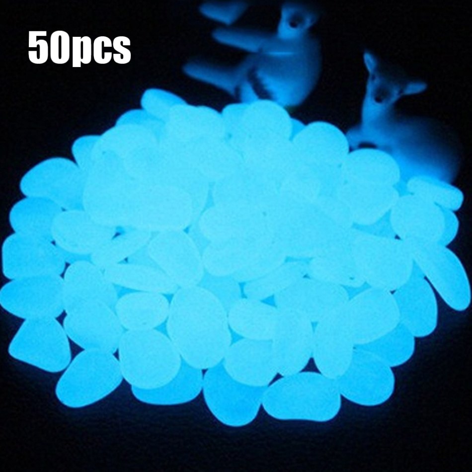 Pierres scintillantes dans la nuit, 50/100/300 pièces, rochers de jardin pour allées, décor d&#39;aquarium, plantes de jardin: 100pcs / Blue