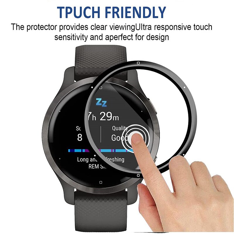 Screen Protective Film For Garmin Venu 2S Smartwatch 3D Curved Soft Edge Full Coverage Clear Scratch-Proof Protector Accessories