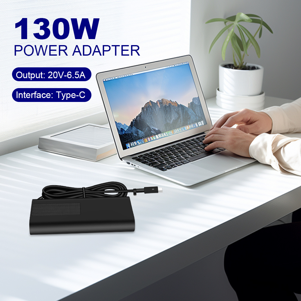 130w usb-c type c ac-adapter 9720 bærbar pc, strømlader 20v , 6.5a for dell xps 17 , 9700 , 9730 for dell precision 5550, 5750 , 3560