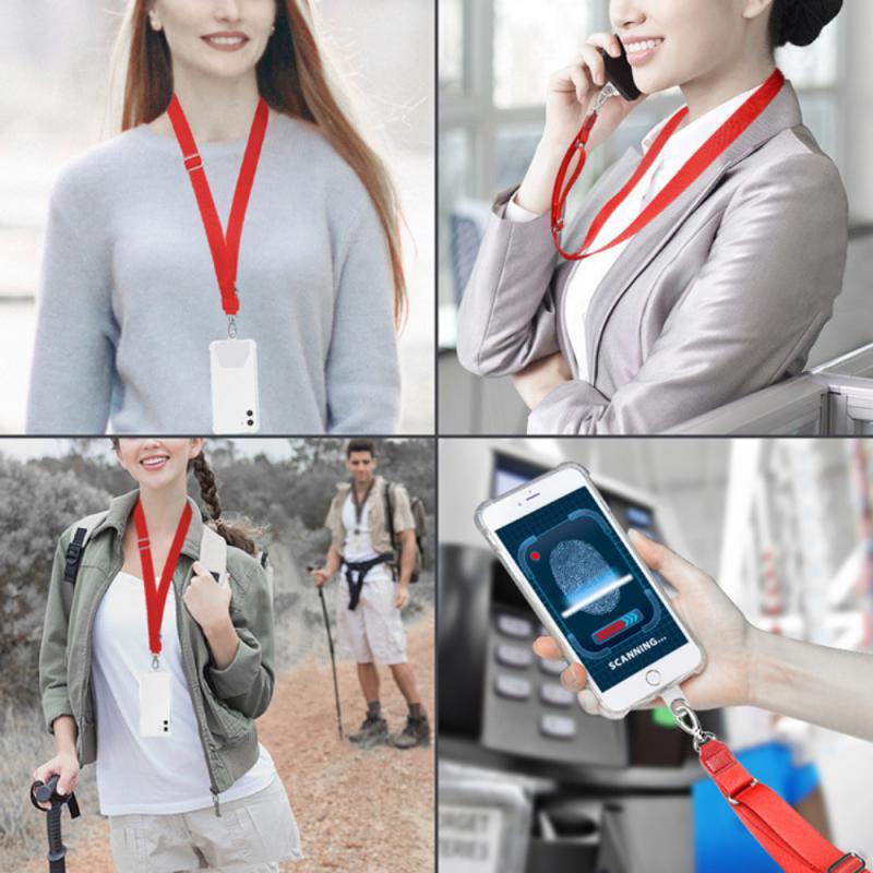 Telefon Schlüsselband, Verstellbare Abnehmbare Nacken Kabel Schlüsselband Gurt und Telefon Sicherheit Halteseil für Alle Handys und fallen Kombination