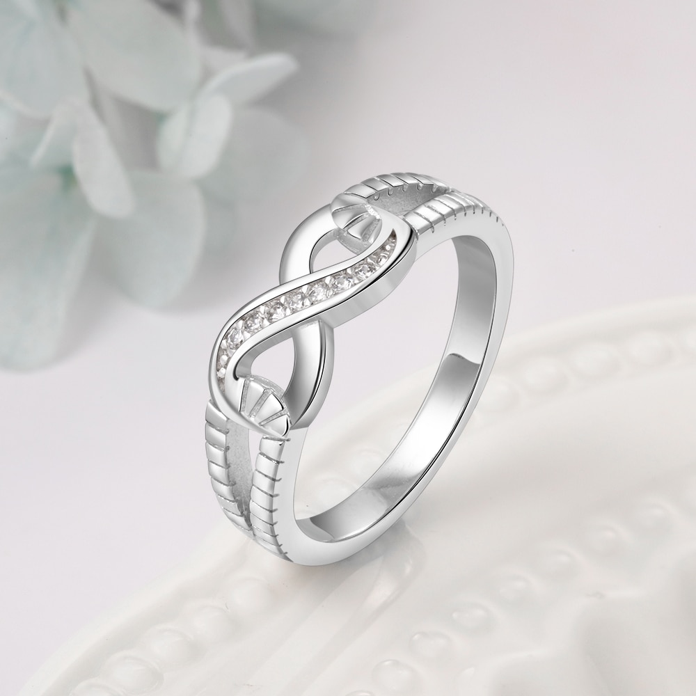 925 sterlina impostato Gioielli D'argento Infinito Amore Donne Zirconia Bracciali Anelli Orecchini Gioielli Da Sposa impostato (lam centro Fong)