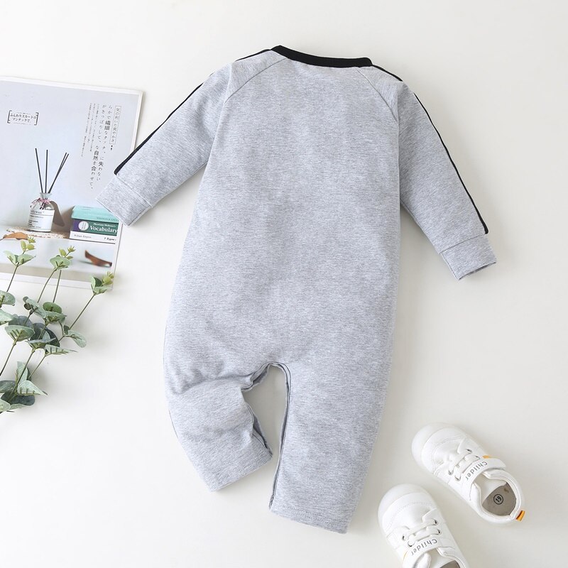 Spring Fall Cotton Baby Boy Clothes Letter Long Sleeve Baby Boy Romper Comfortable Casual Home Baby Jumpsuit Baby Pajamas 0-18M