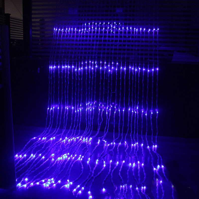 3m x 3m 320LED Wedding Party Kerst Achtergrond Running Water Waterval Waterstroom Gordijn LED Light String waterdicht