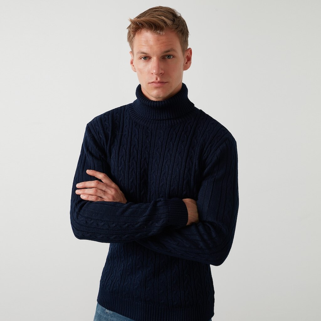 Buratti splot włosów rybak kołnierz szczupły dopasowanie sweter męnarty 554 K900