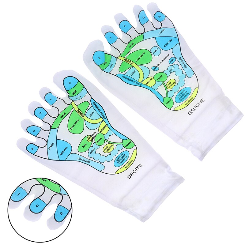 1 Pair Acupressure Socks Physiotherapy Massage Relieve Tired Feet Reflexology Socks Foot Point Socks Full English Illustration