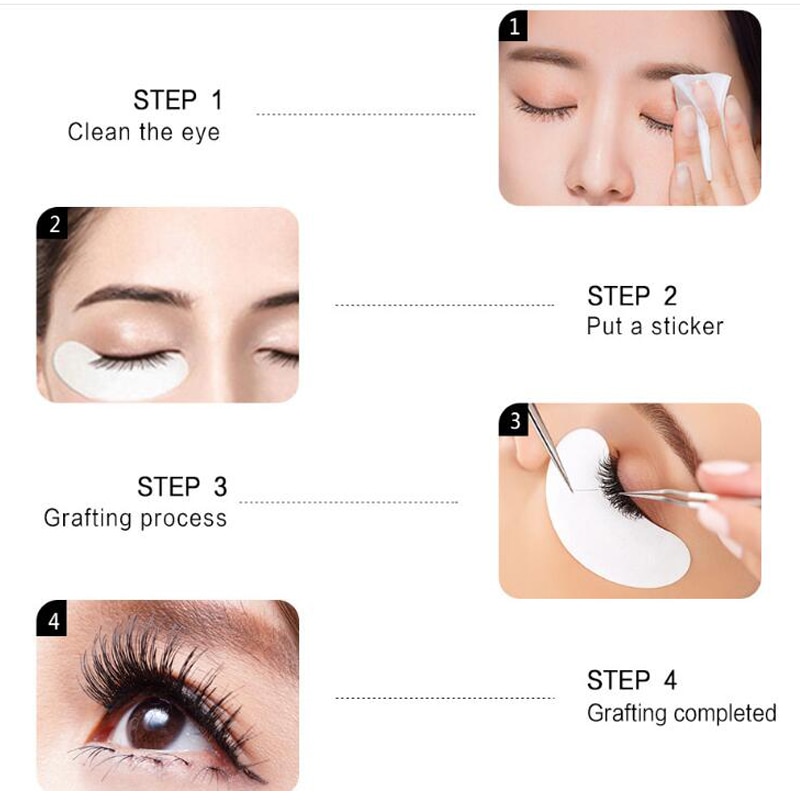 200Pairs Wimper Extension Papier Patches Hydrogel Gel Pads Pluizende Geënt Valse Wimpers Benodigdheden Make Gereedschap
