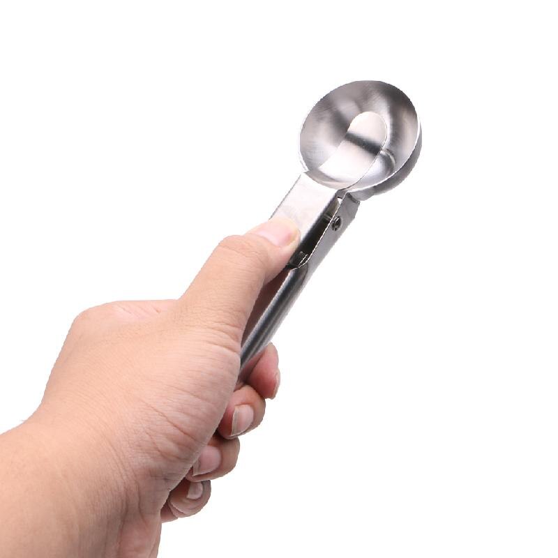 Cuillère à glace en acier inoxydable avec gâchette, cuillère à fruits, ustensile de cuisine