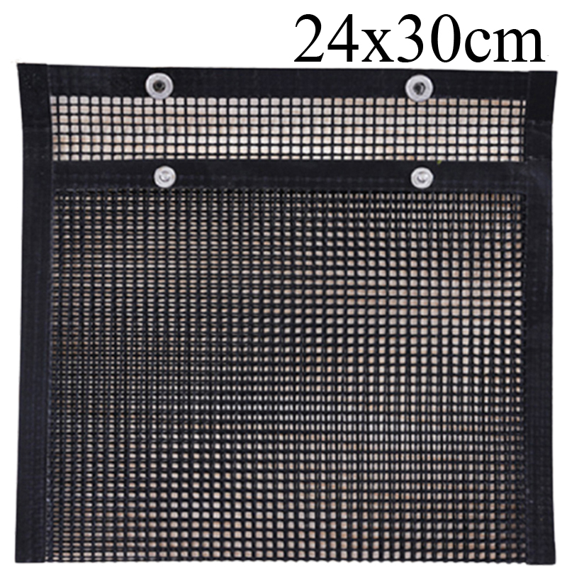 Verkkogrillipussi tarttumaton grilliverkko matto pussi grillityyny keittiö lihavihannekset korkean lämpötilan kestävä keittogrillipussi: 24 x 30cm