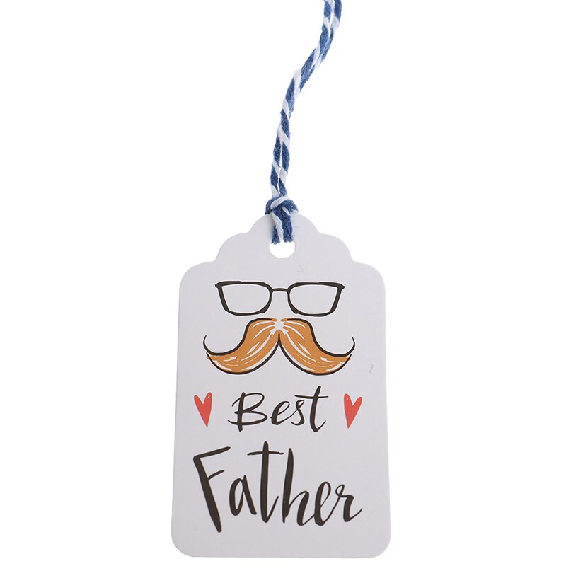 Juego de 50 unidades para el mejor día del padre, marcapáginas pintado, colgante con etiqueta