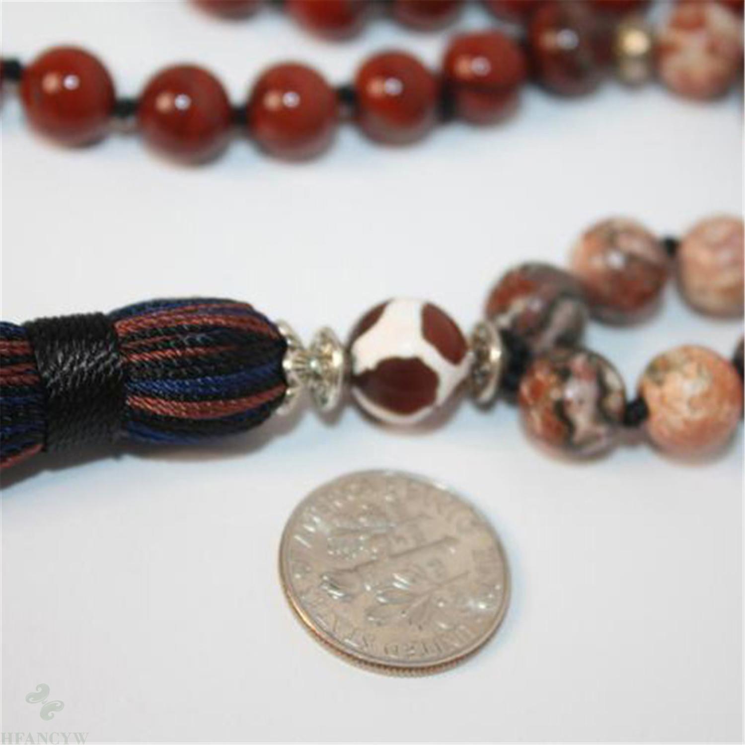 8mm 7 chakra sten 108 perler håndlavet kvast halskæde mala yoga retro religiøs meditation armbånd buddhisme japa spiritua