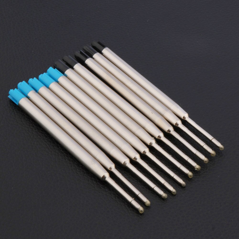 98mm Ballpoint Pen ink Refills stainless steel 5Pc BLUE 5Pc 424 ink Refills Stationery Office School Supplies Ball point pen: 5black 5BLUE