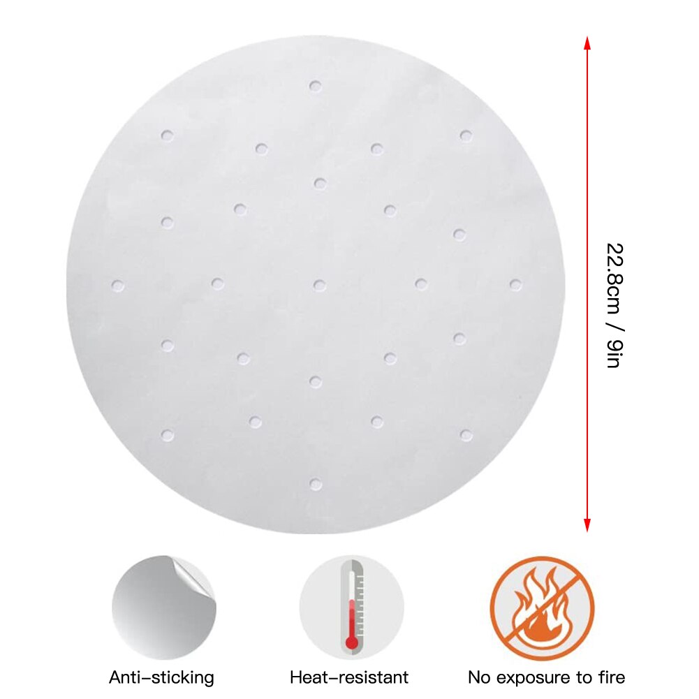 100Pcs Round Baking Paper Circle Parchment Paper Liner BBQ Oven Patty Steamed Paper Oven Barbecue Steamed Bun Paper