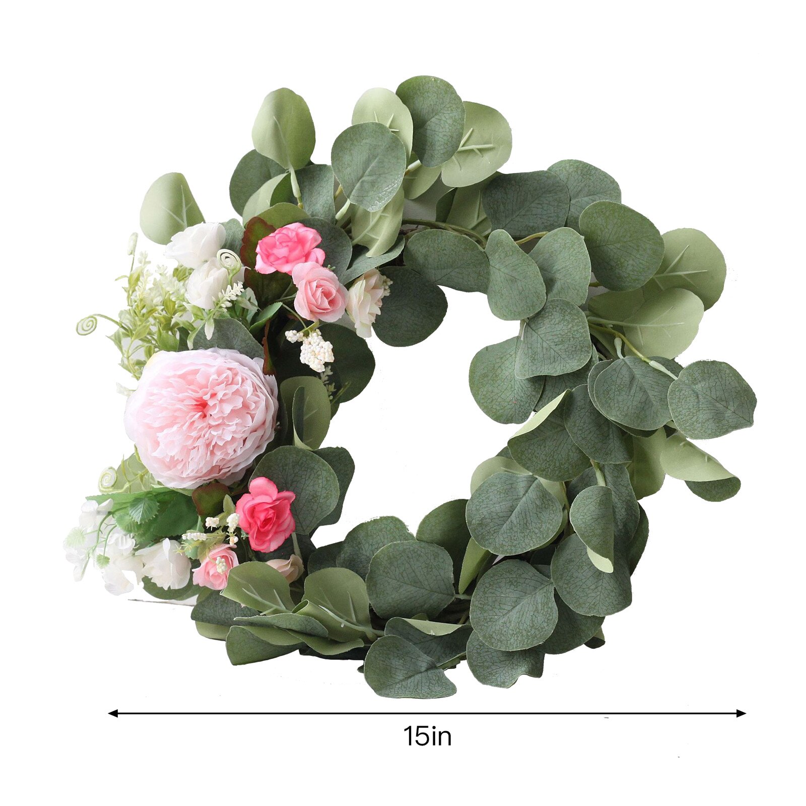 Flower Wreath Natural Rattan Wreath DIY Crafts Wedding Decoration For Home Door Hanging Christmas Wreaths Flower Easter Decor: 3