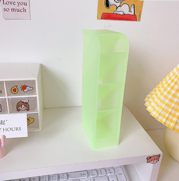 Minkys Kawaii Bitterkoekje Kleur 4 Gird Desktop Organizer Penhouder Bureau Makeups Potlood Opbergdoos School Kantoorbenodigdheden: green