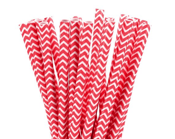 25pcs Black Red Paper Straws Straws For Birthday Wedding Decorative Party Event Drinking Straws Supplies: Red 2