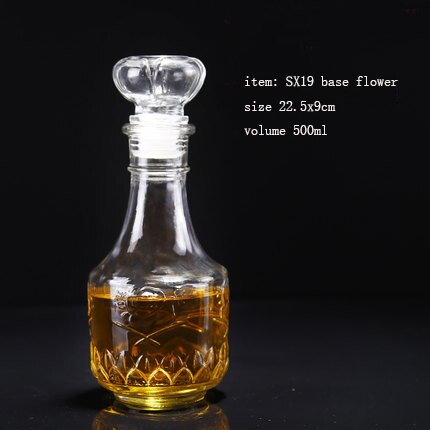 Botellas de vino vacías de XMT-HOME, botella de vidrio de alcohol para licor de alcohol, frasco de vidrio de 500ml, 1 ud.: SX19