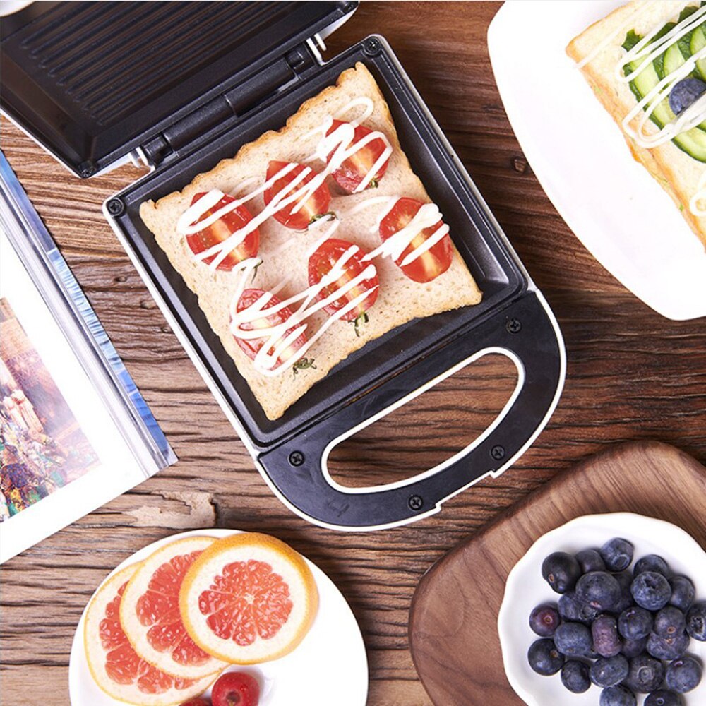 Elektrisk mini sandwich maker grill panini non-stick panne vaffel brødrister kake frokost maskin grill biff stekeovn