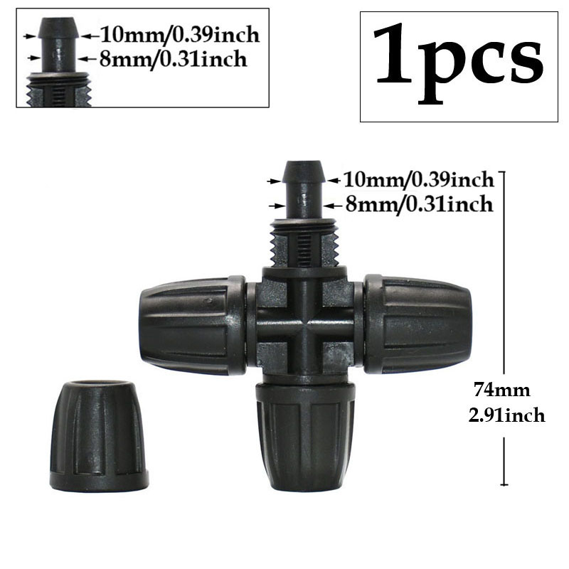 Garten 3/8 x 1/4 Zoll Schlauchtülle Anschluss Sicherungsmutter Reduzierer Wassersplitter T-Stück Winkel Endstopfen Tropfbewässerungssystem passend zu: Grün