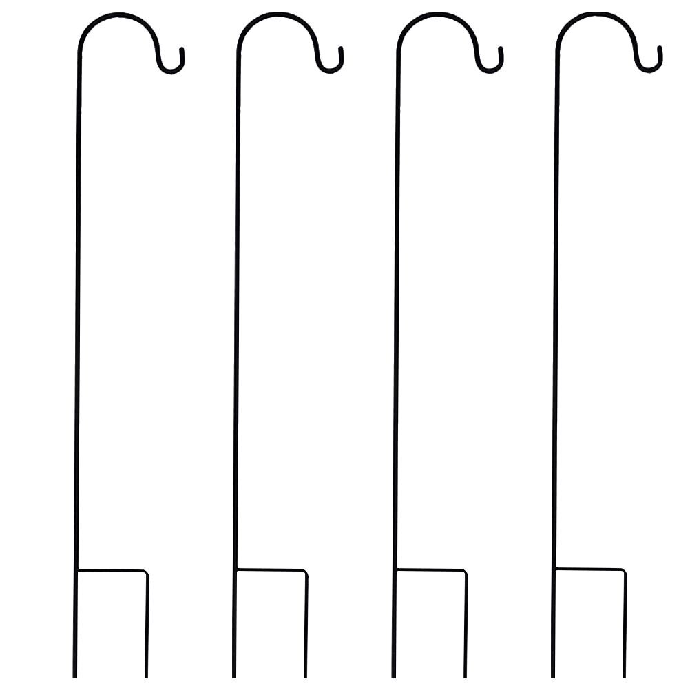 Shepherd-Hooks Garden Ground Plant Stand Lantern Stake Outdoor Plant Hangers For Flower Basket Plant Hook Garden Stake Outdoor: 4PCS 90X10X0.8cm