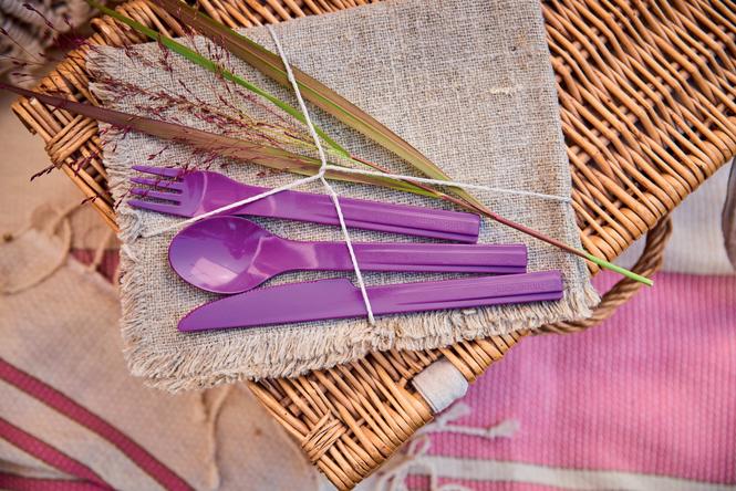 Tupperware Pique-Nique Couverts, 1 xKaşık, Lilas 3&#39;lü Ensemble, Couteau, Cuillère, Fourchette