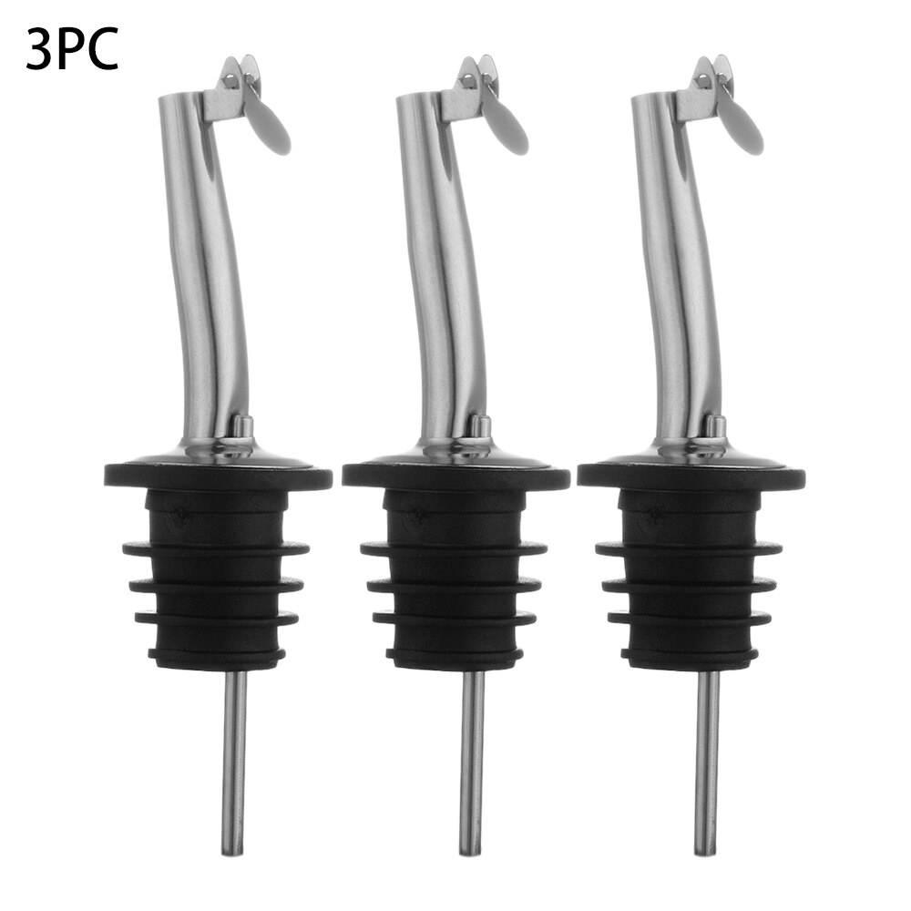 1/3PCS Stainless Steel Wine Pourer Dispenser Bottle Caps Liquor Spirit Free Flow Spout Stopper Kitchen Tools
