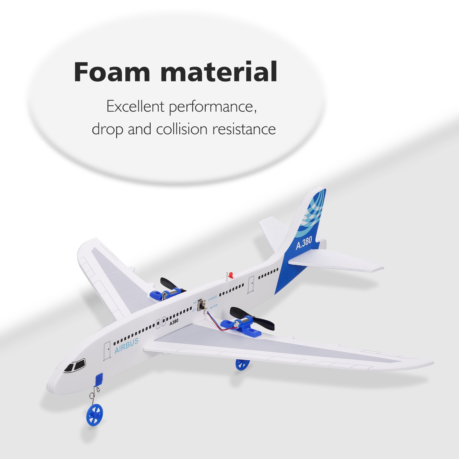 A380 RC avión 2,4 GHz 2CH pequeño avión DIY juguetes de vuelo Avión de espuma RC para principiantes juguetes RC