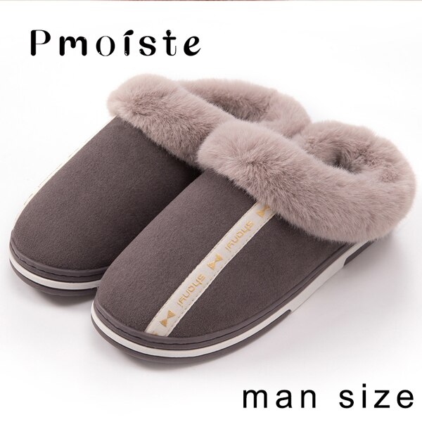 Hausschuhe hause männer schuhe Plattform hausschuhe warm Halten Männlichen hausschuhe nicht-Unterhose paar baumwolle schuhe Winter Weiche Hausschuhe: halb-Braun / 7.5
