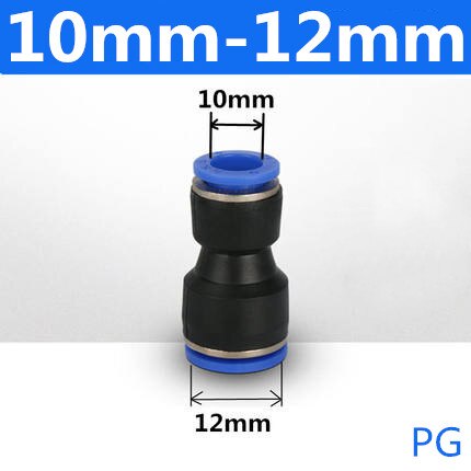 Pneumaattiset liittimet kiinnitys muoviliitin pu  pg 4mm 6mm to 8mm 10mm ilma-vesiletku putki työnnä sisään suorat kaasun pikaliittimet: Pg10-12