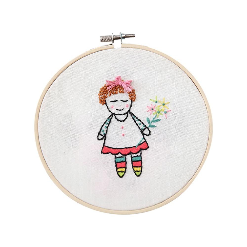 Full Range of Embroidery Cross Stitch Stamped Embroidery Cloth with Floral Kit: F