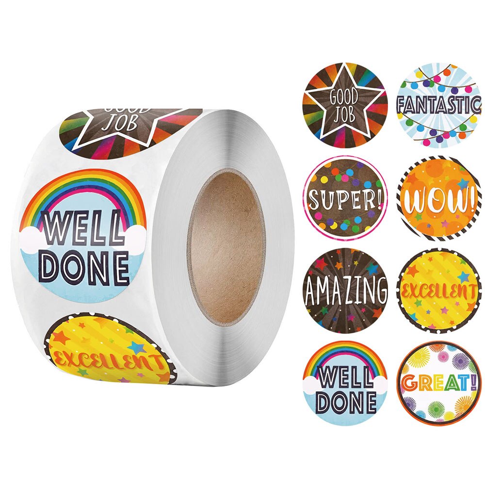 500 Pcs "Well done" Reward Stickers for kids boy girl classic toys School Teacher student Encouragement Motivational Stickers: 1000PCS