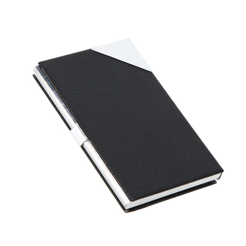 Luxe waterdichte roestvrijstalen pu-leren hoes met vintage bedrijfsnaam id-creditcardhouder