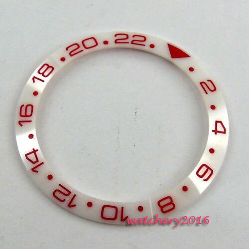 38mm Red Black Blue Green Ceramic / Titanium Bezel Insert Fit GMT Automatic Watch: B